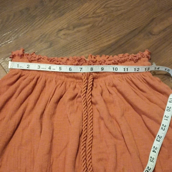 Free People Beach Burnt Orange Ruffle Layered Mini Skirt A31 - Picture 5 of 6